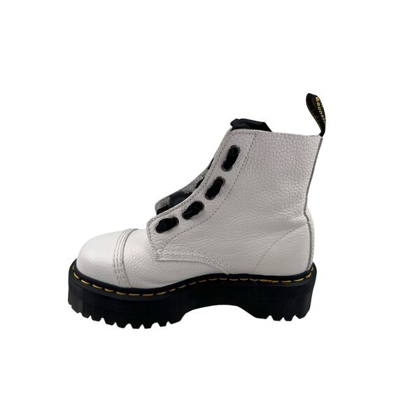 Dr. Martens Sinclair 8 Eye Milled Nappa White Pebbled Leather Platform Boots 7M - Picture 9 of 14